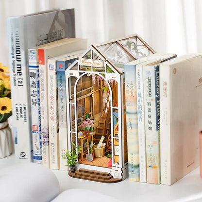 Garden House Book Nook nestled among books