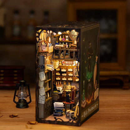 The magician's mysterious laboratory, a miniature book nook filled with potions and magical books